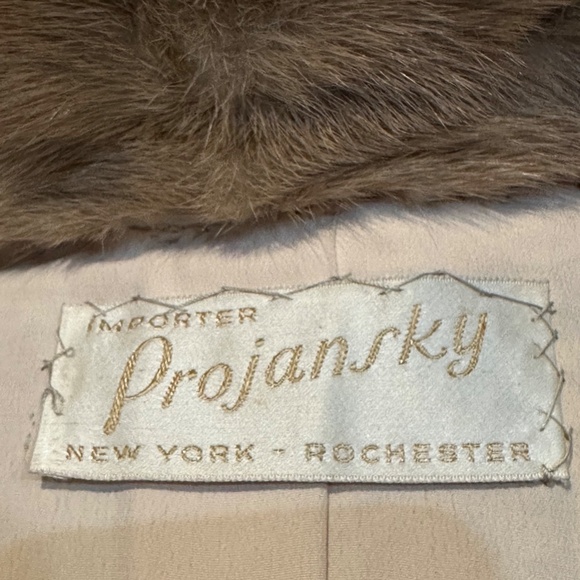 Ribbon Knit Jacket with Mink Collar by Projansky c1960s Gorgeous! Fits Sz M-L - Picture 2 of 16